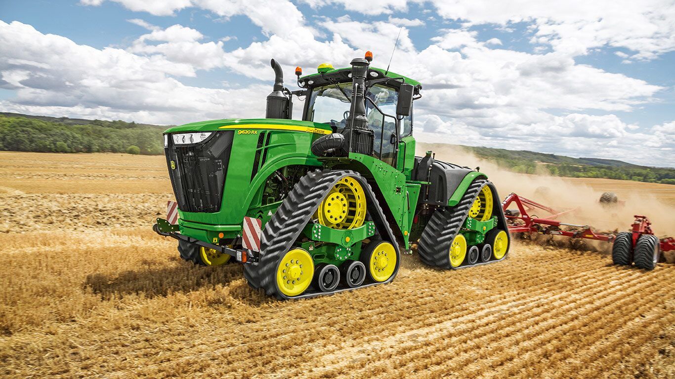 Tracteur agricole John Deere 9RX avec empattement de 4,154 m