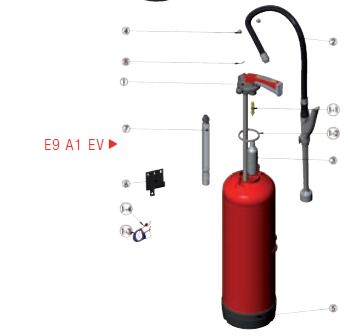 Extincteur en acier anticorrosion avec cartouche interchangeable