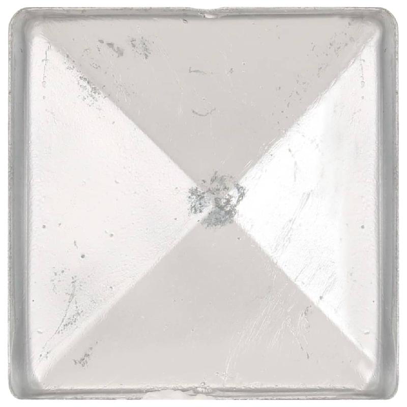 Vidaxl bouchons de poteau de clôture 6 pcs métal galvanisé 91x91 mm 145491_3