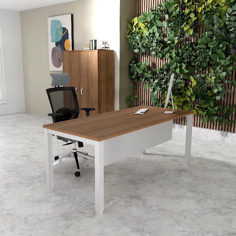 Bureau Professionnel Tempo Mobel Linea. - 120, Alu, Acacia foncé, Oui_3