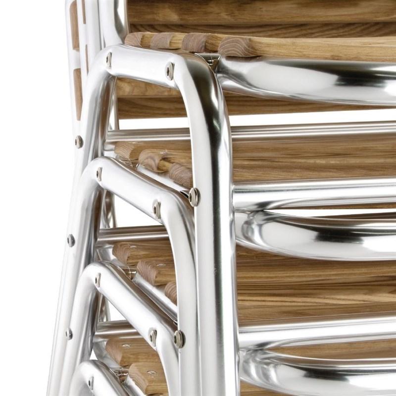 Chaises bistro bois et aluminium empilables - Lot de 4 - Intérieur / Extérieur - GK997 | Bolero_3