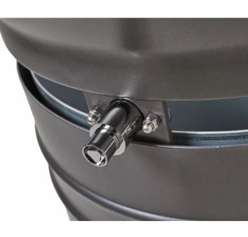 Corbeille publique Cévennes 60 L - pied cylindrique - seau en tôle électrozinguée avec serrure à clé triangle_3
