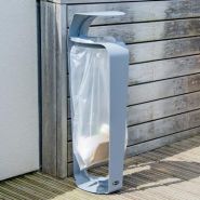 Courbe Sack Holder - Poubelle publique Glasdon 80 litres - Design contemporain en acier Armortec_3