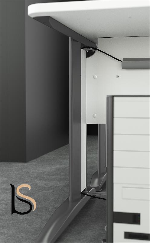 Bureau réglable en hauteur Sigma - Mobel Linea - Blanc 9010, 120, Acacia clair_3