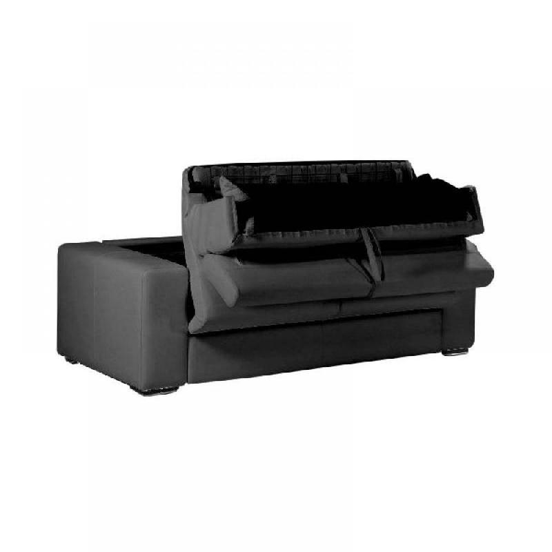 Canapé convertible express Sidney Deluxe 160 cm - Microfibre graphite - Matelas 16 cm haute résilience_3