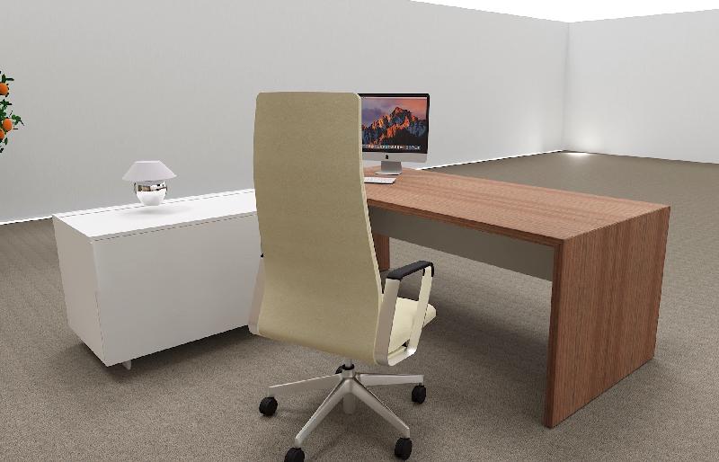 Bureau d'angle T45 avec desserte - Quadrifoglio - 212, Gauche, Noyer Canaletto et blanc_3