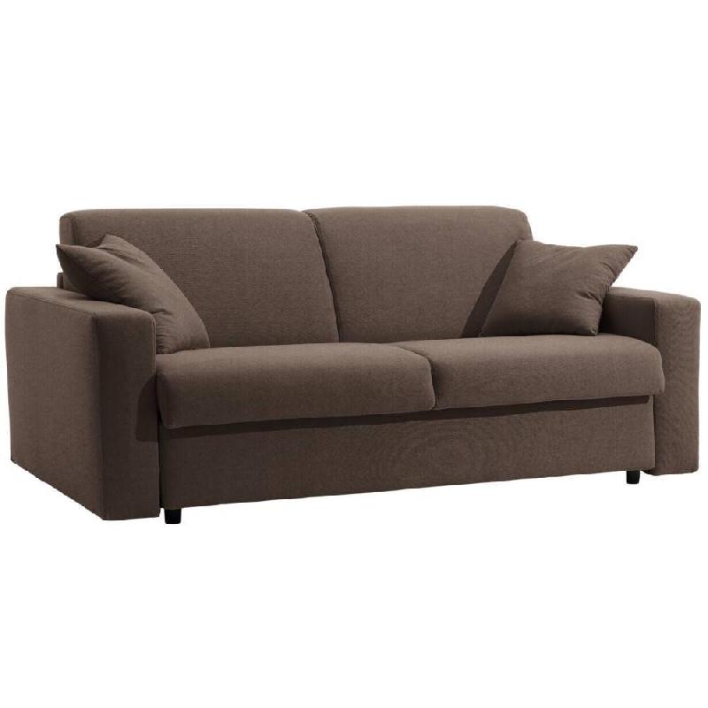 Canapé lit 2-3 places DREAMER - Convertible express 120cm Tweed taupe avec matelas 16 cm_3