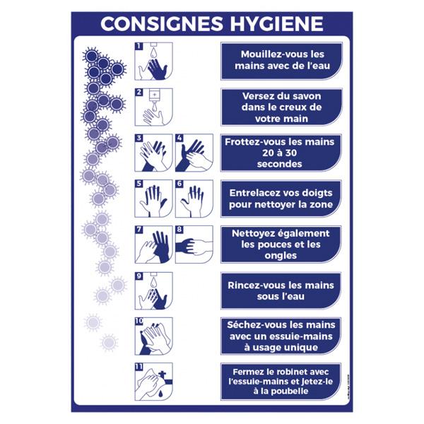 Panneau rigide A4 'Consignes Commerces' h.297 x l.210 mm - Réf : 494012 - Respect distances, CB sans contact, Se protéger, Utiliser gel_3