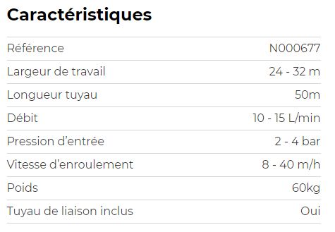 Enrouleur d'irrigation - Terrateck - longueur tuyau 50 m - N000677 - largeur d'arrosage jusqu'à 32 m_3
