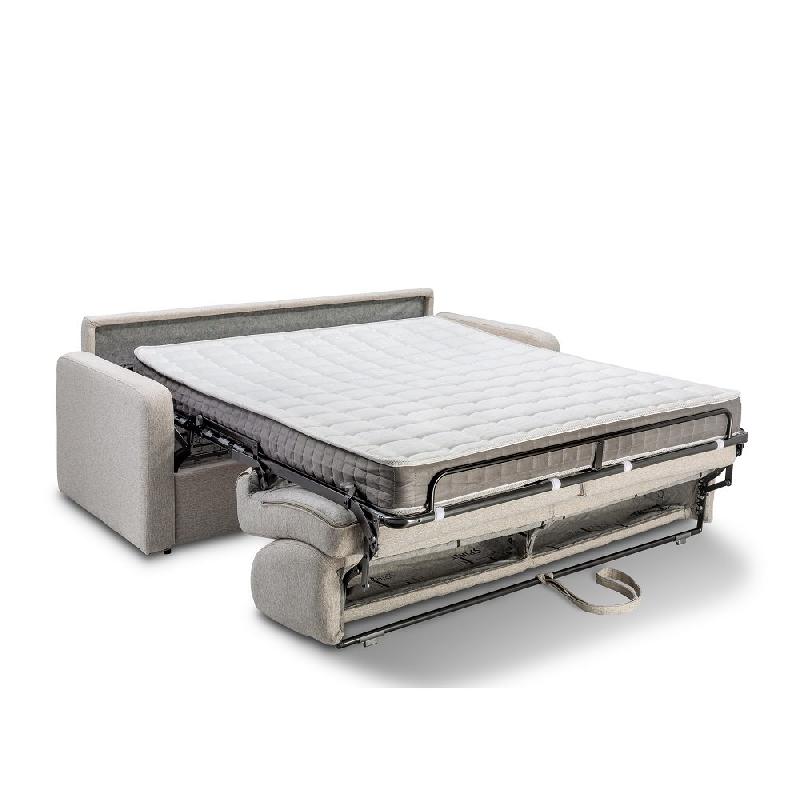 Canapé convertible express Mac Mahon - Sommier à lattes 140 cm - Matelas 16 cm - Tissu tweed jaune curry_3
