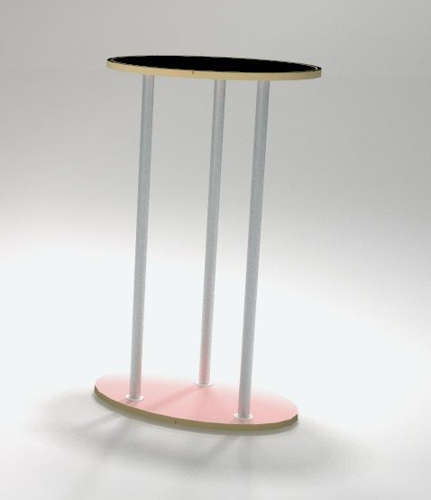 Comptoirs de stand pliable ovale en tissu - Format 60x40cm - Hauteur 100cm - Packs avec structure, tissu imprimé et accessoires_3