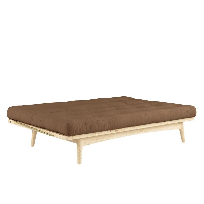 Banquette futon FOLK en pin massif - coloris mocca - couchage 130 x 190 cm - design scandinave_3