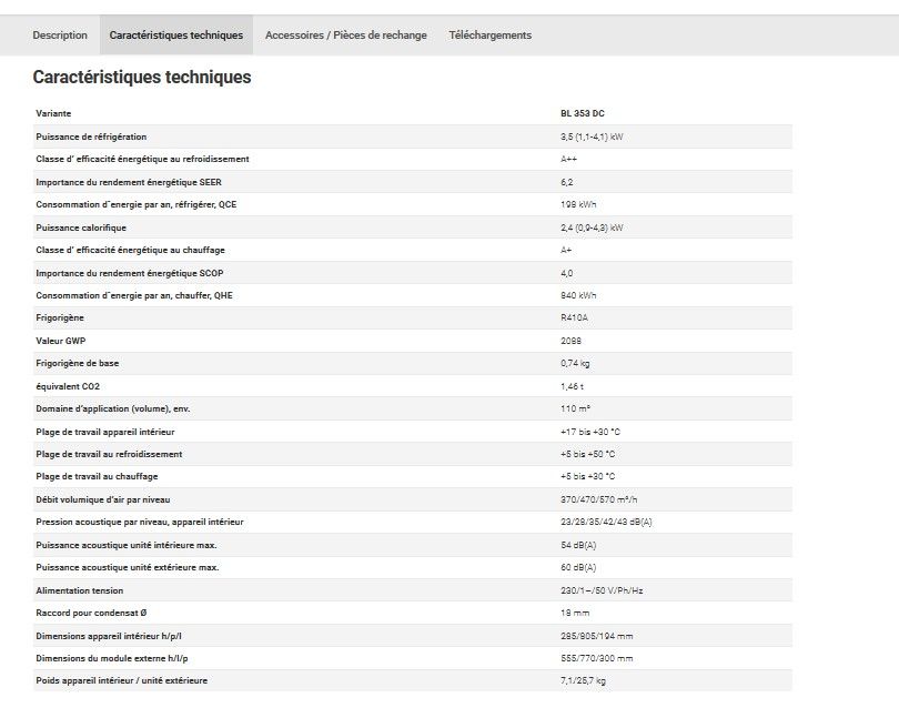 Unité extérieure de climatisation adaptée pour montage extérieur ou sur toit