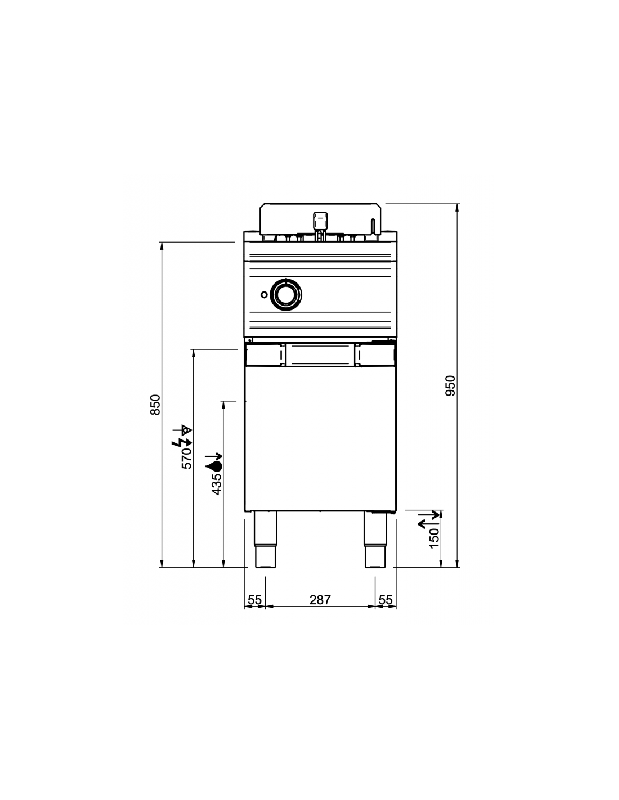 Friteuse électrique - 12 Litres, Acier inoxydable AISI 304, 9 Kw - MBM FRBE74A_3