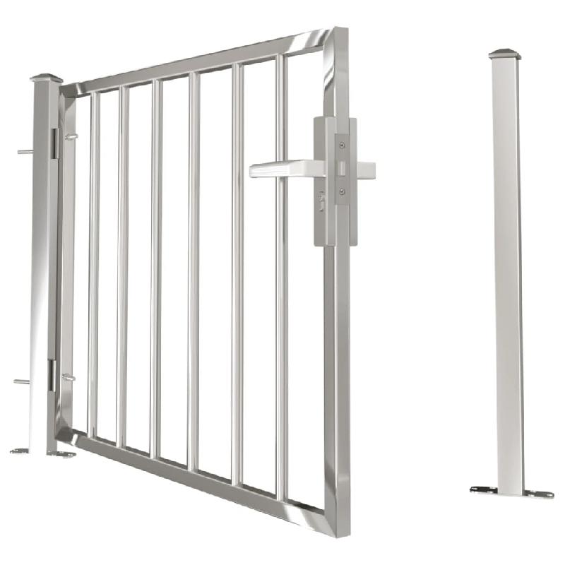 Vidaxl portail de jardin 100x75 cm acier inoxydable 316849_3