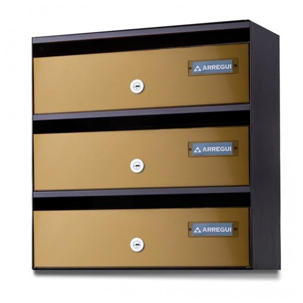 Boîtes aux lettres collectives Adapta H3800 - Arregui - intérieur, acier noir, montage rapide_3