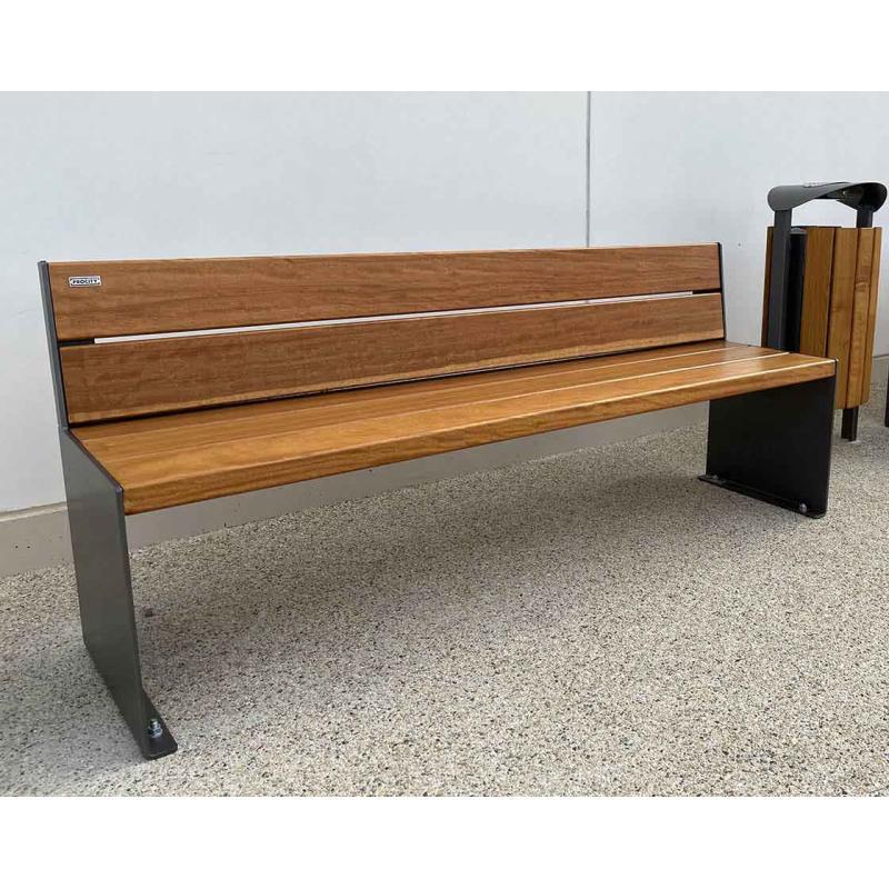 Bancs ligne KUB acier et bois_3