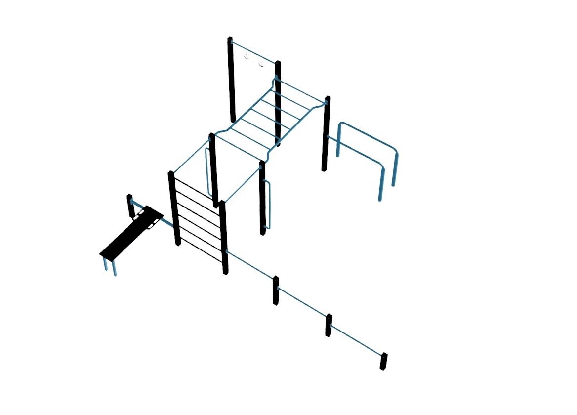 Module de Street Workout en acier peint ou inoxydable - Référence SSWO - Équipements complets pour exercices et figures_3