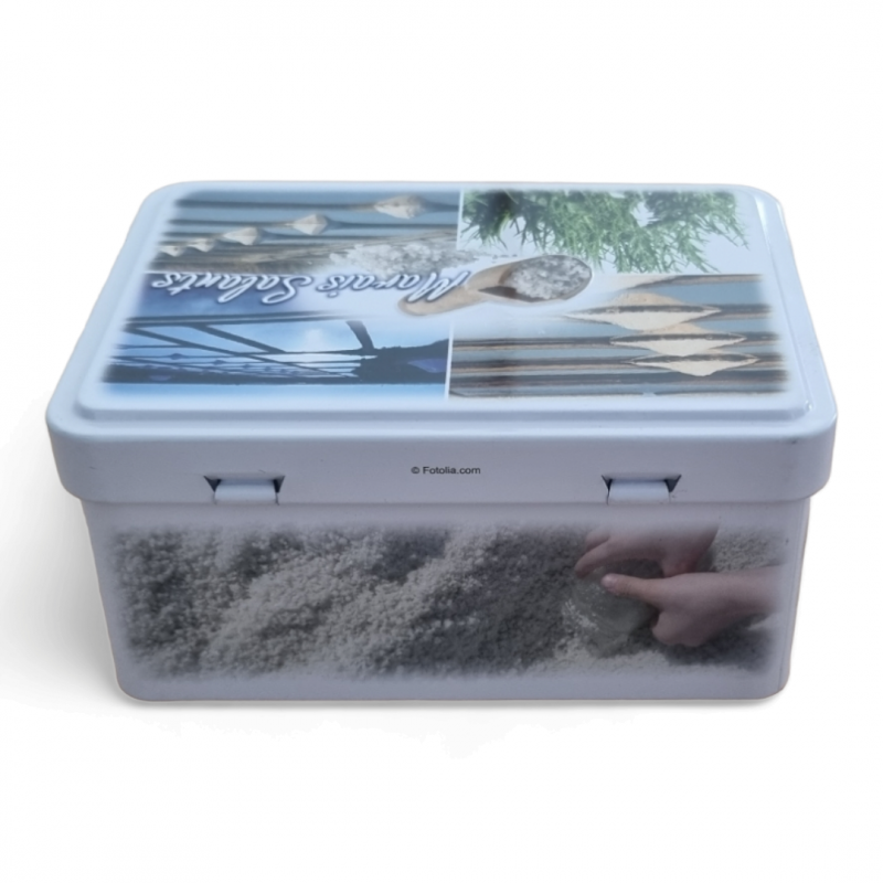 Boîte décorée en acier étamé 1/2 Junior - 120 x 87 x 60 mm - décor Marais Salants - BQBA0019_3