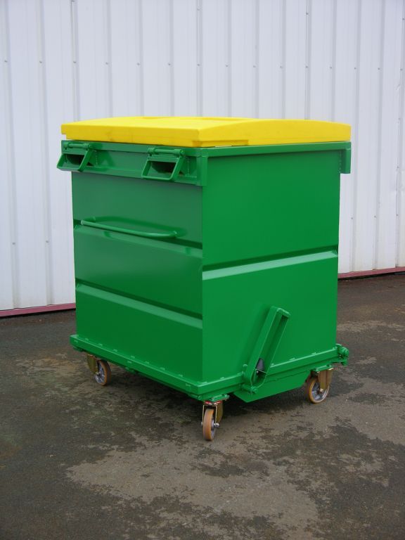 Fap-c - Benne à fond ouvrant avec couvercle polyéthylène - Goubard SARL - Capacité de 1280 à 2570 L_3