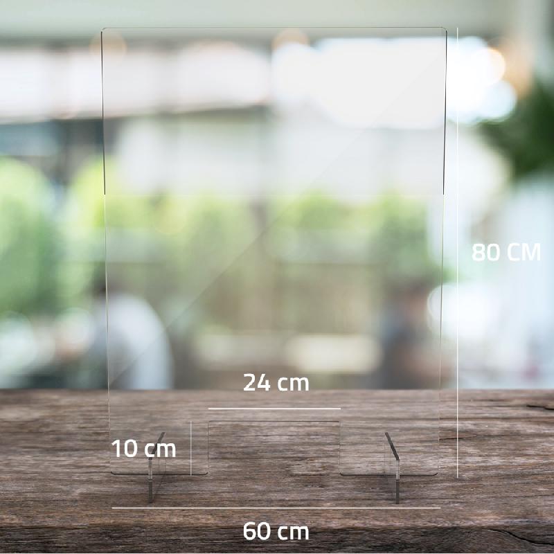 Vitre de protection pour comptoir 60x80 cm - légère, robuste et facile à nettoyer_3