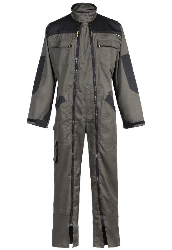 Combinaison de travail - Vert/Noir - Taille 38/40, 76-80 cm - Polycoton déperlant avec double fermeture éclair_3