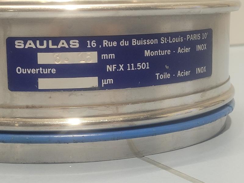 Tamis de test en acier inox SAULAS 200x50mm - 3,15 mm_3