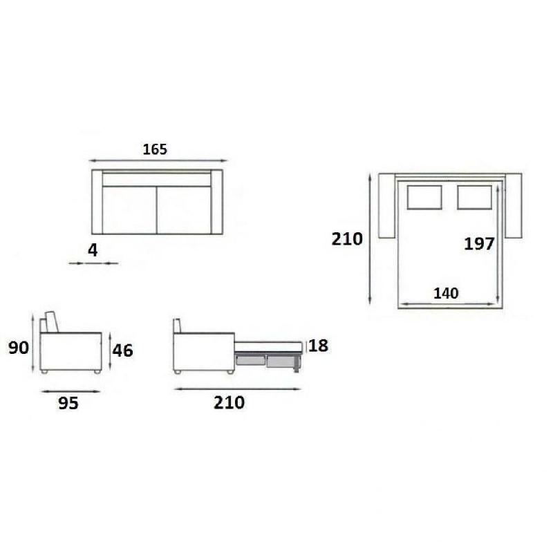 Canapé lit compact 3 places Denso - ouverture rapide express 140 cm - microfibre graphite avec matelas 18 cm_3