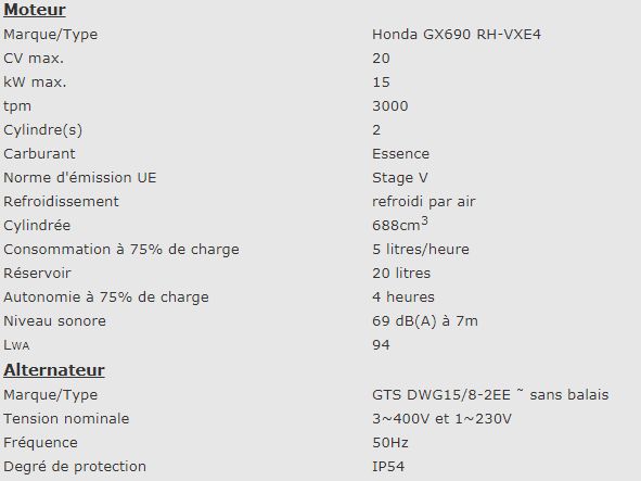 Groupe électrogène industriel EPS15054TE - 940001513 - Europower - GW661, 3000tpm, 50Hz, 4 temps, IP54_3
