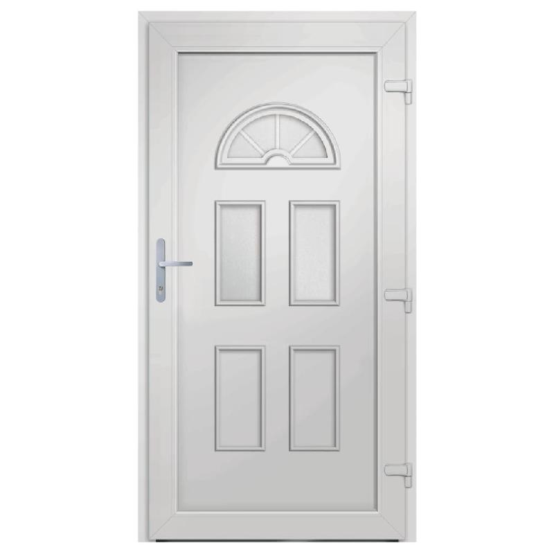Vidaxl porte d'entrée blanc 98x198 cm pvc 3187916_3