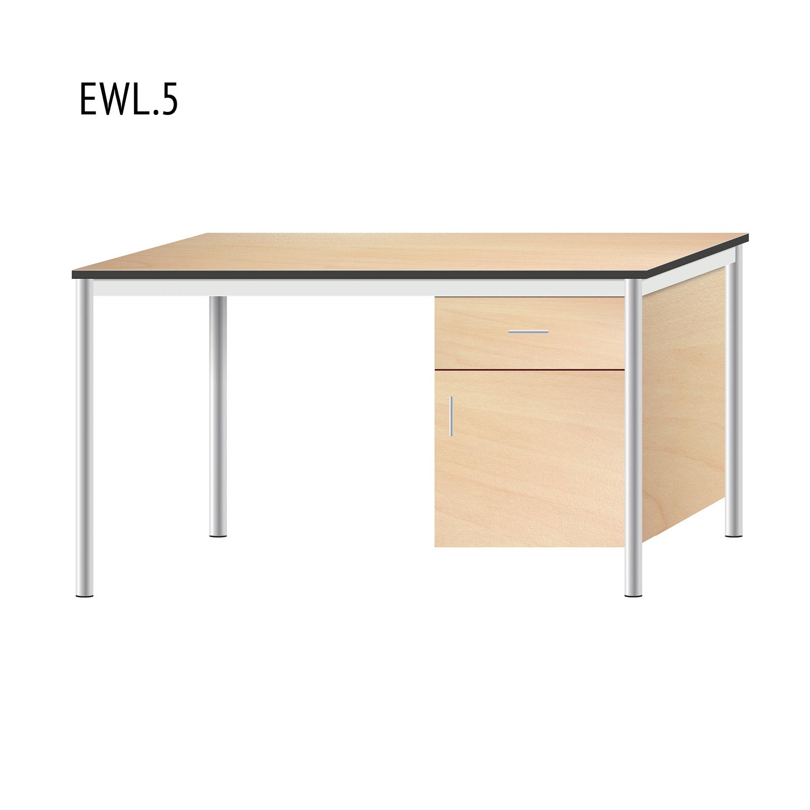 Bureau de Professeur Classique  - cadre en acier et plateau résistant - EWL.4 / 5 / 6_3