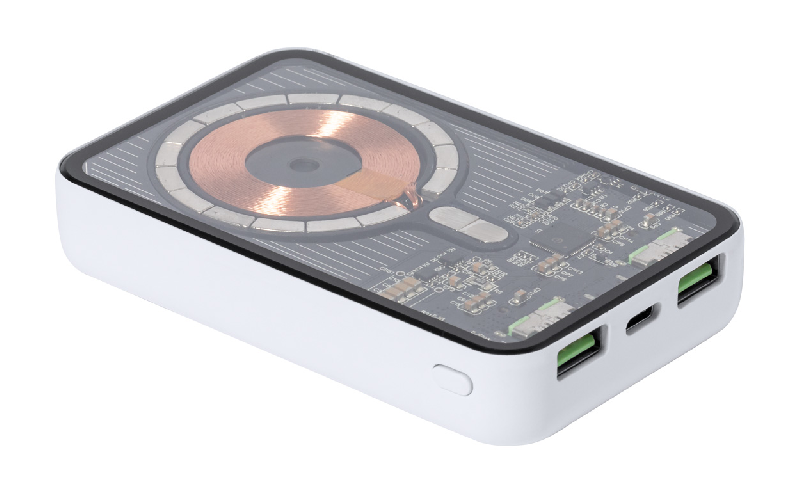 Power bank transparent avec chargeur rapide sans fil magnétique - 5000 mAh - 2 ports USB et 1 port USB-C_3