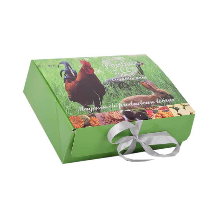 Boîte cadeau livrée à plat et facile à assembler