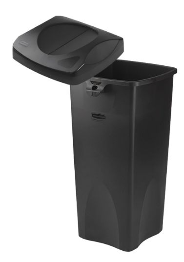 Poubelle à déchets 87 litres - Polyéthylène - Noir, Gris ou Bleu - Couvercle battant ou fente horizontale_3