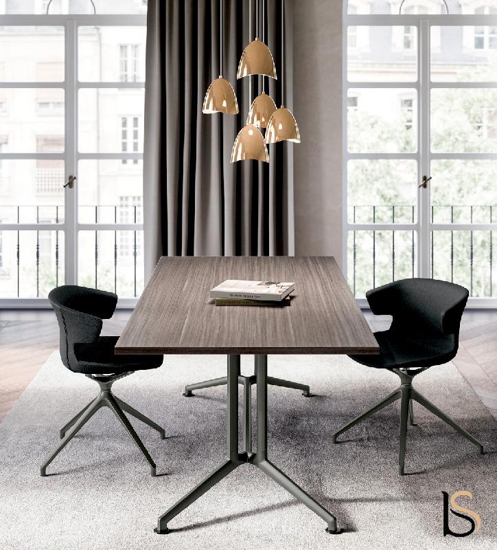 Table de réunion rectangulaire X2 - Officity - Anthracite, Wenge_3