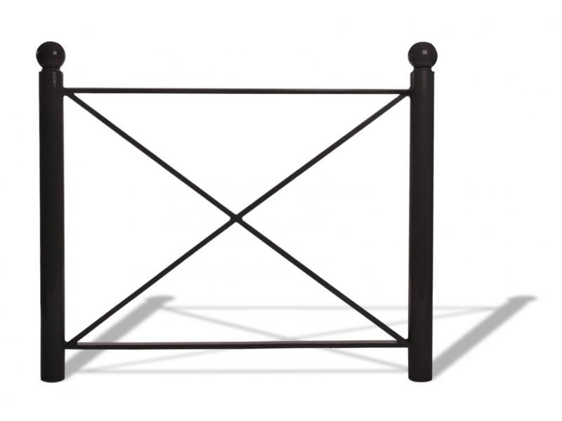 Bar3600a barrières urbaines - Urban'nt - acier, potelets Ø76mm, main courante fer plat 30x20mm, croisillon carré 18mm_3