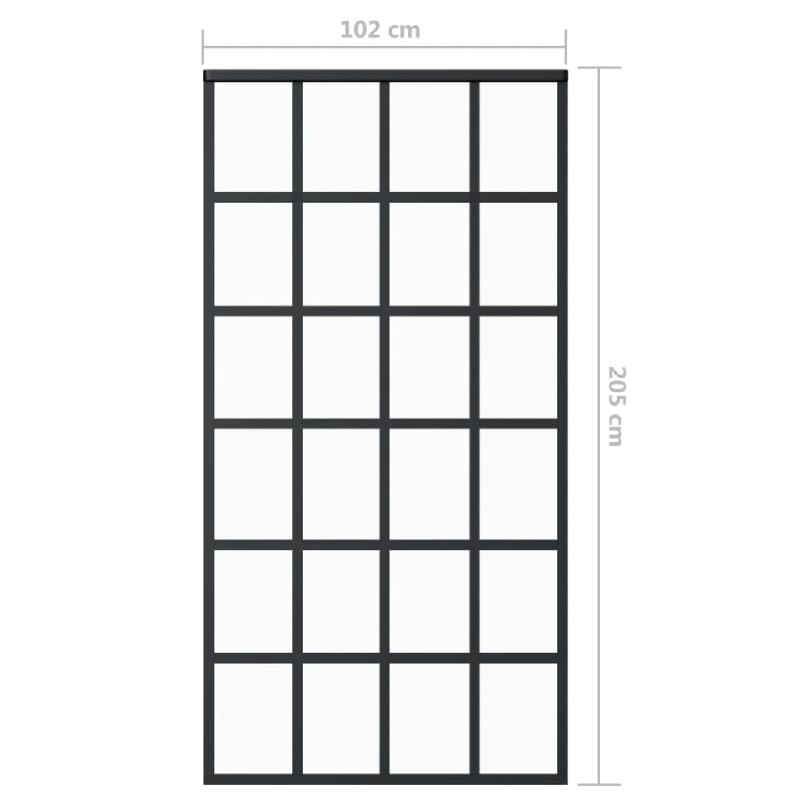 Vidaxl porte coulissante verre esg et aluminium 102x205 cm noir 151022_3