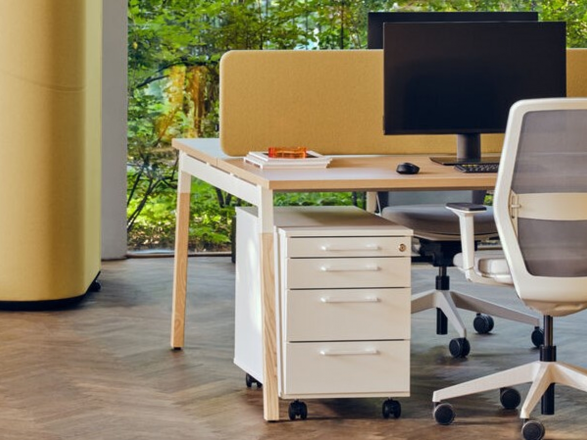 Bureau opératif administratif avec plateaux coulissants - OGI SLIDE - ergonomique et écologique_3