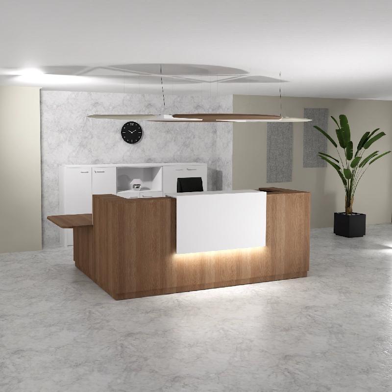 Bureau d'accueil d'angle avec accès PMR Delta Plus - Mobel Linea - Acacia foncé, Gauche, 264, Oui_4