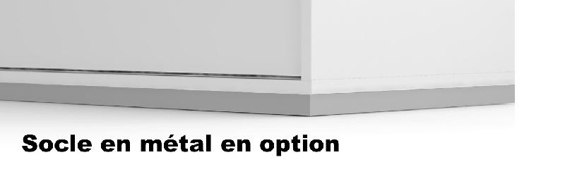 Armoire basse portes coulissantes - MDD - Gris, Avec socle de finition_3