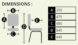 Chaise Biarritz 4 pieds sur roulettes - structure acier chromé - dossier résille noire - référence 7970 FR104_3