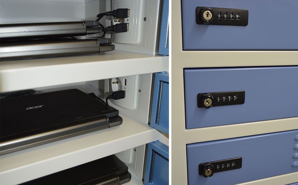 Station de stockage casiers individuels - aralocker 10 - armoire de rechargement - dimensions h*l*p : 1300 * 400 * 450_4