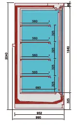 Vitrine réfrigérée murale avec portes à double vitrage  - disponible en 2000 et 2200 mm - idéale pour supermarché et magasins de proximité - ARBOUSIER_3