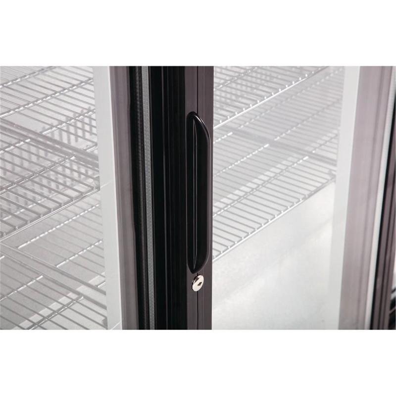 Arrière-bar trois portes coulissantes Série G noir 330L | Polar - GL006_3