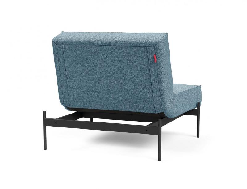 Fauteuil-lit design Splitback de Innovation Living - Convertible 90x115 cm - Tissu Mixed Dance Light Blue - Pieds acier noir mat_3