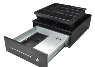 Tr345 - Tiroir caisse Oxhoo - acier avec fente pour chèques, 6 compartiments billets et 8 pièces amovibles - 345 x 422 x 130 mm_3