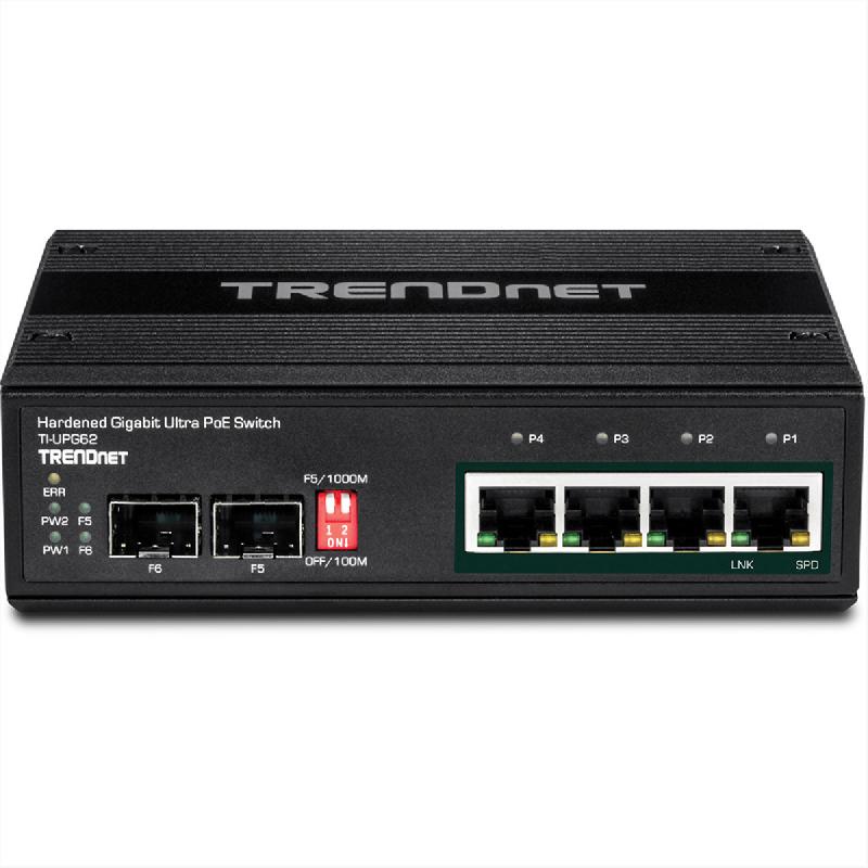 TRENDnet TI-UPG62 Switch indsutriel 6 ports Gigabit Ultra PoE Rail DIN_3