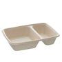 Boite repas écrue en bagasse - Bio Futura - 800 ml - 2 compartiments - SCSBMB2C_3