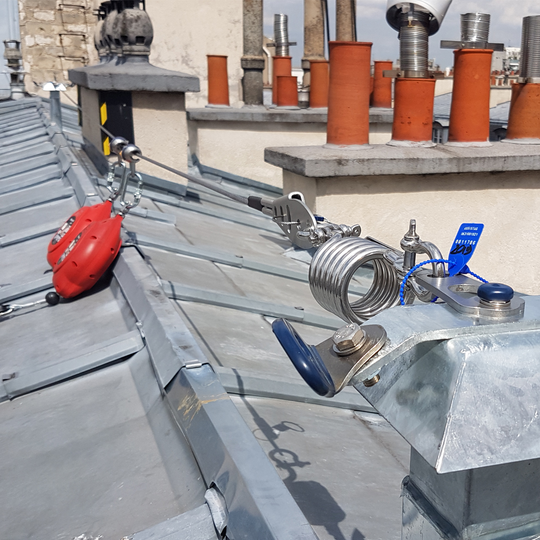 Ligne de vie horizontale sur bac acier - SecurLine, fixation par SecurBac 2U - Jusqu'à 3 utilisateurs_3