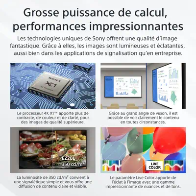 Sony FW-50EZ20L àÉcran d'affichage dynamique àÉcran plat de signalisation numérique 127 cm (50